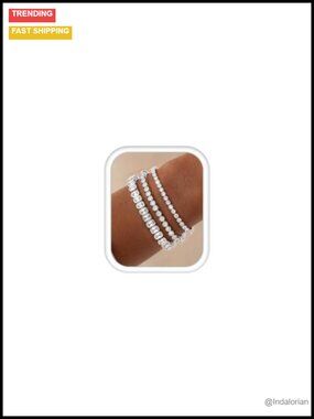 5A CZ Silver Tennis Bracelet Set Stackable 3 Piece for Women Jewelry